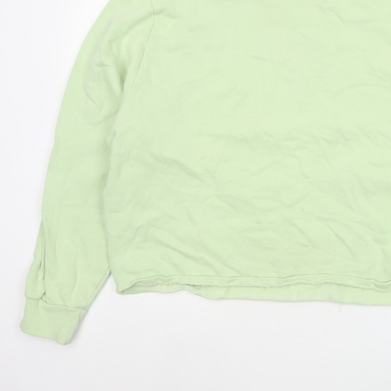 Collusion Women Green 3XL Oversized Crew Neck Cotton Sweatshirt
