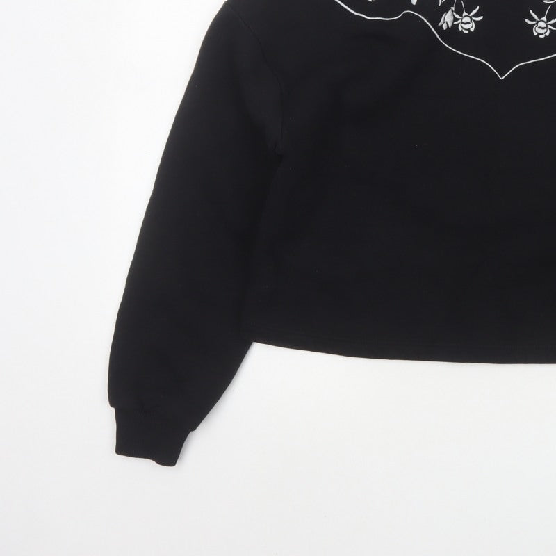 Miss Selfridge Women’s Black UK 10 Floral Embroidered Pullover Sweatshirt