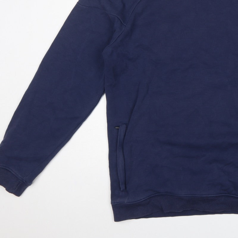 Next Active Men’s Blue 2XL Crew Neck Pullover Sweatshirt Zip Pockets