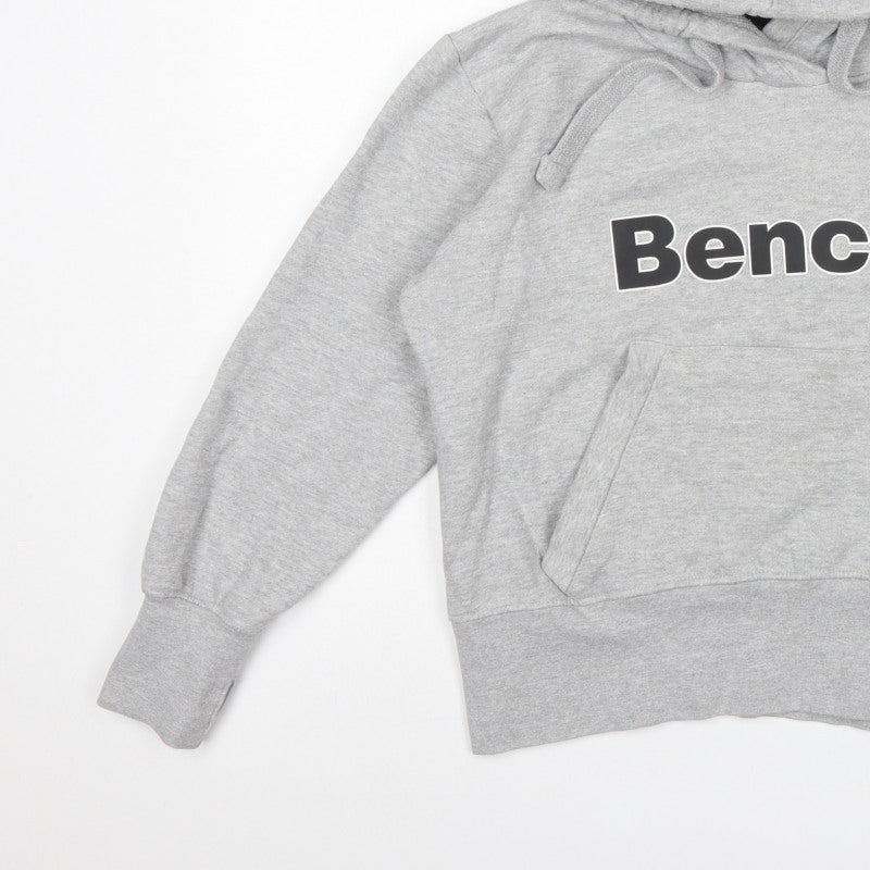 Bench Women Grey UK 16 XL Logo Pullover Hoodie Kangaroo Pocket