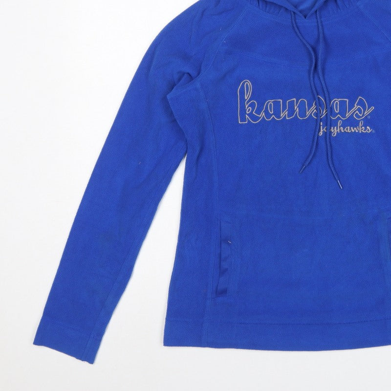Columbia Womens Blue Kansas Jayhawks Fleece Hoodie Size S Pullover