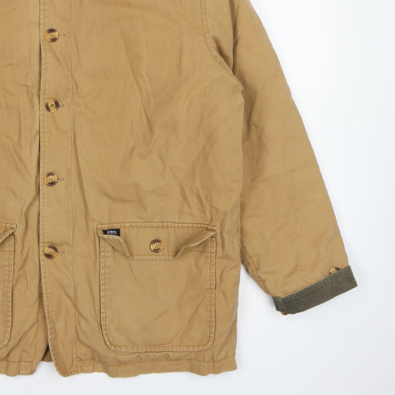Cotton Traders Men’s Beige L Padded Canvas Button Jacket