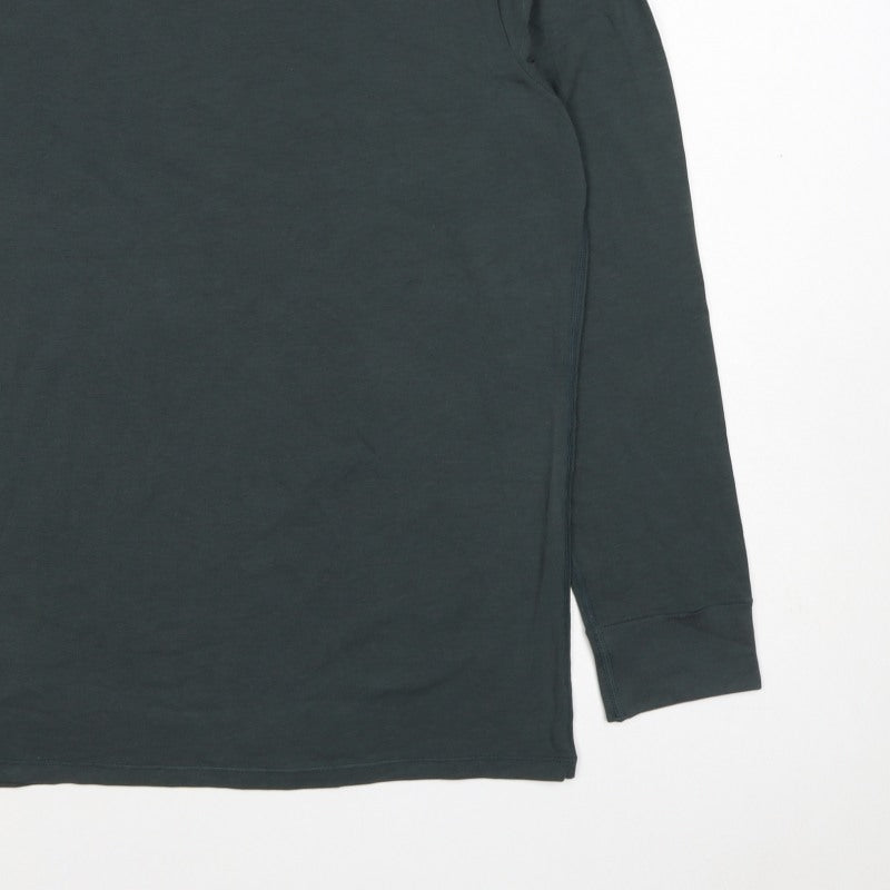 Marks and Spencer Men’s Black Large Thermal Long Sleeve Crew Neck T-Shirt