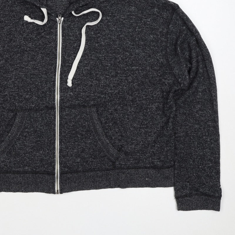 Hollister Women’s Black L Full Zip Hooded Knit Hoodie