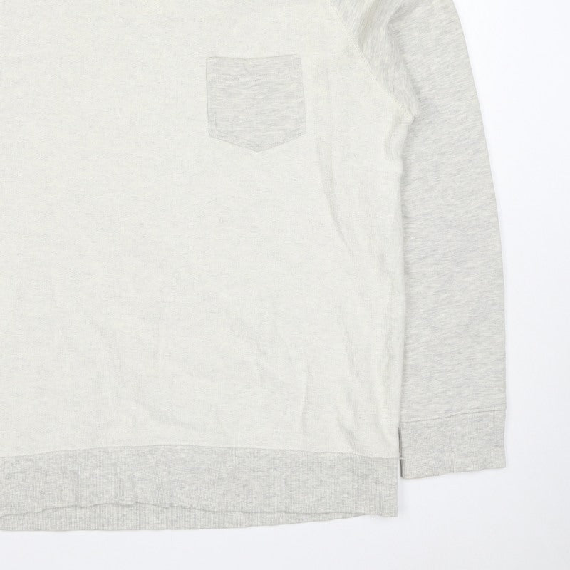 Medium Women’s Grey Crew Neck Pocket Raglan Sweatshirt Size M