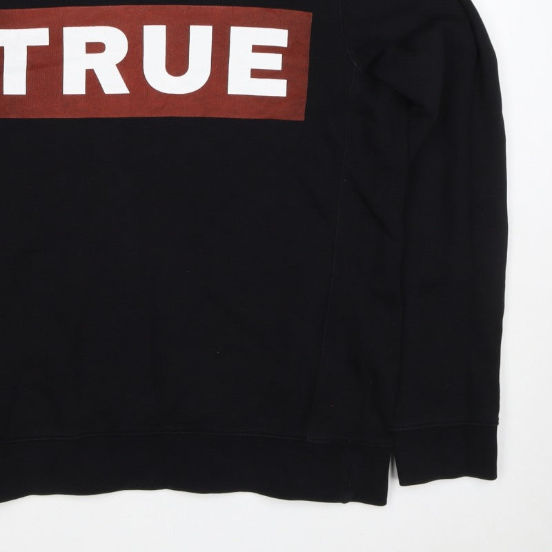 True Religion Men’s Black M Pullover Crew Neck Logo Sweatshirt