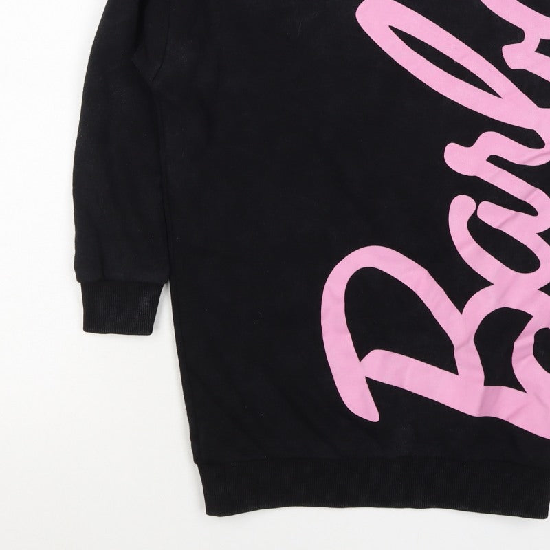 Barbie Girls Black Pink Logo Graphic Pullover Sweatshirt 8-9 Years