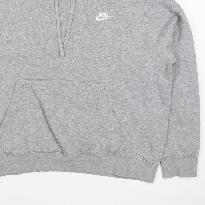 Nike Men’s Grey M Pullover Hoodie Embroidered Logo Fleece