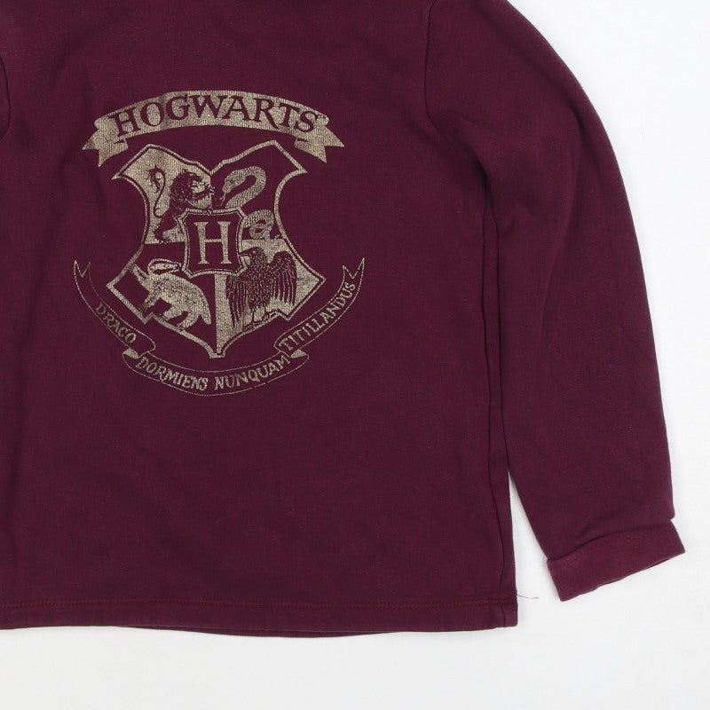 Harry Potter Boys Burgundy Hogwarts Crest Pullover Hoodie 9-10 Years