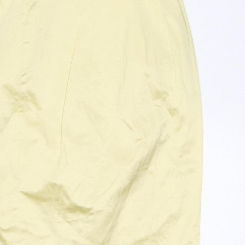 Karen Millen Women Yellow UK 8 Pencil Knee Dress Bow Detail