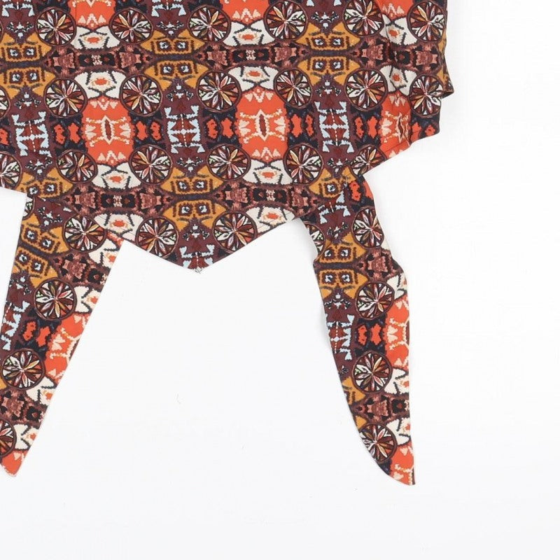 M&S Women Multicoloured UK 12 Aztec Halter Tie Crop Top