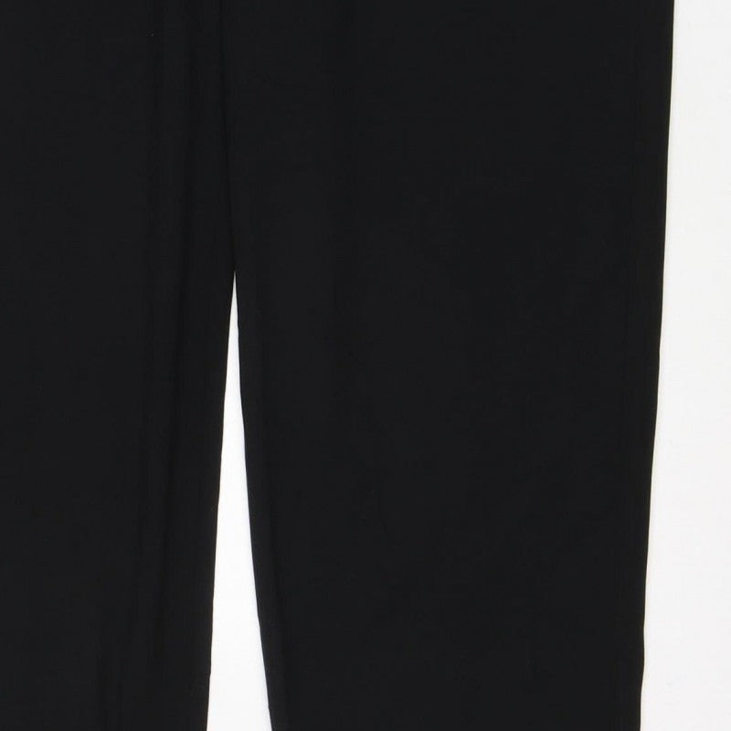 Marks & Spencer Women Black Size 20 Regular Tailored Straight Trousers