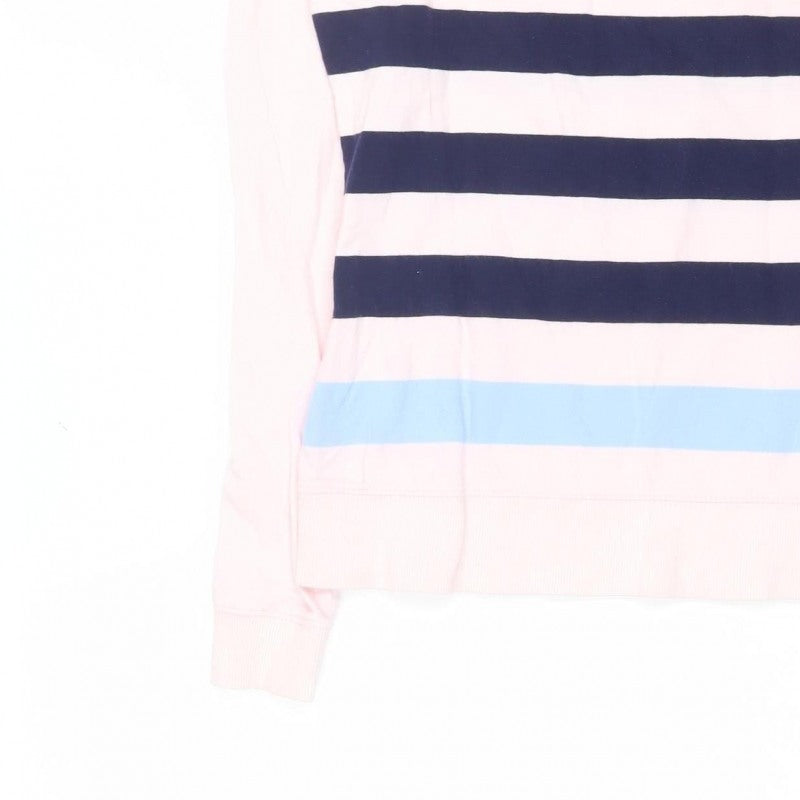 U.S. Polo Assn. Women’s Pink XS Striped Logo Pullover Sweatshirt