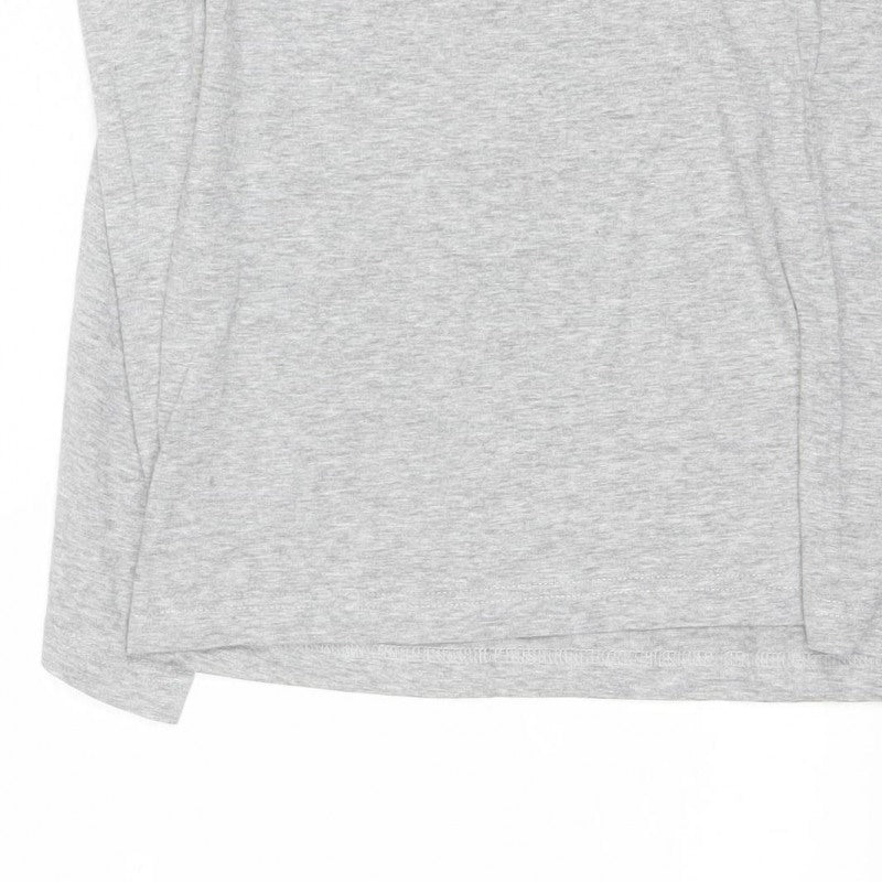 Brave Soul Men's Grey M Long Sleeve Crew Neck Bird Logo T-Shirt