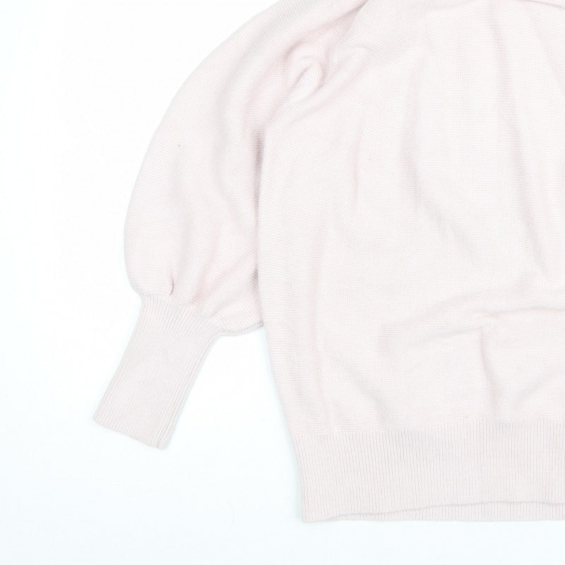 Phase Eight Womens Pink L Cowl Neck Balloon Sleeve Cashmere Jumper