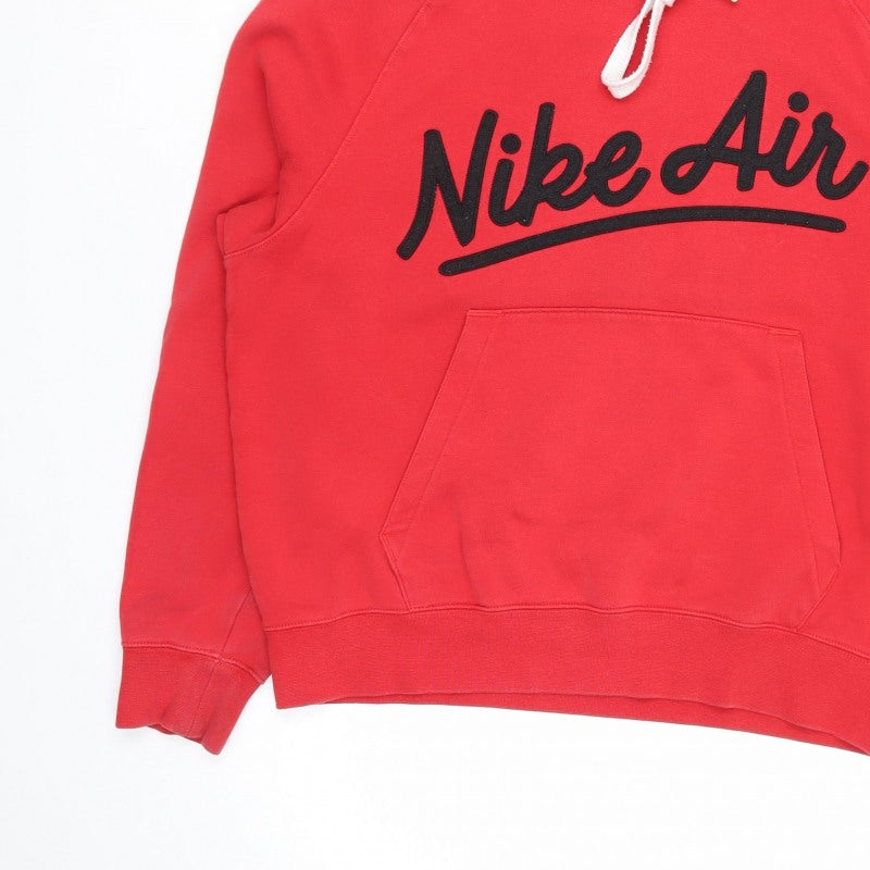 Nike Air Men’s Red M Pullover Hoodie Logo Graphic Fleece