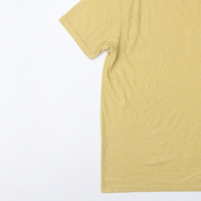 Folk Men’s Yellow Size M Pocket Crew Neck Short Sleeve T-Shirt