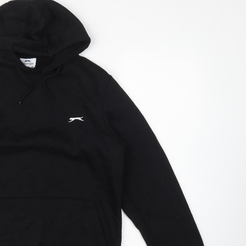 Slazenger Men's Black S Pullover Hoodie Logo Kangaroo Pocket