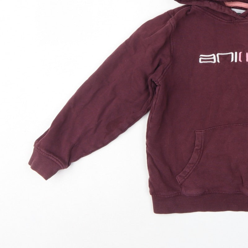 Animal Girls Brown 9-10 Years Pullover Hoodie Embroidered Logo