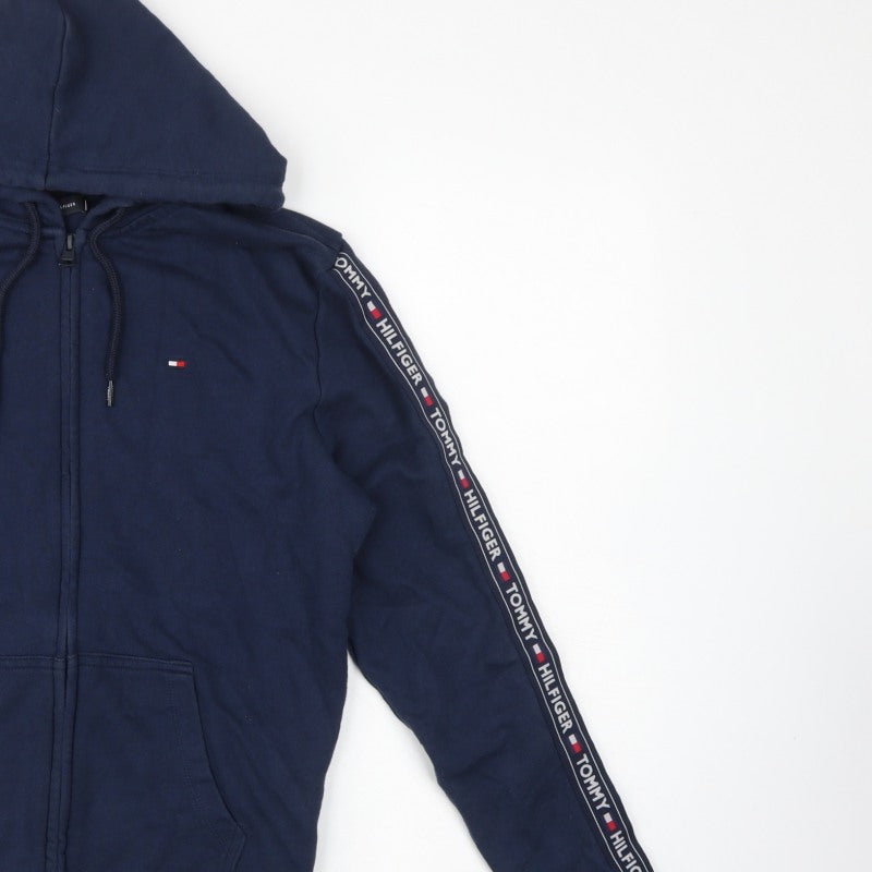 Tommy Hilfiger Men’s Blue M Full Zip Logo Tape Hoodie
