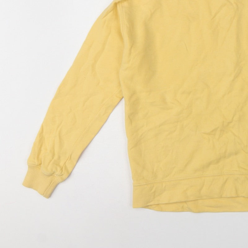 Miss Selfridge Women Yellow S Cotton Fleece Crew Neck Pullover Sweatshirt