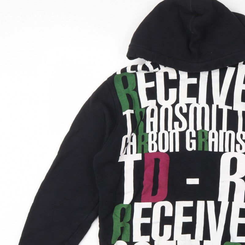 Jack & Jones Men’s Black XL Pullover Graphic Print Hooded Hoodie