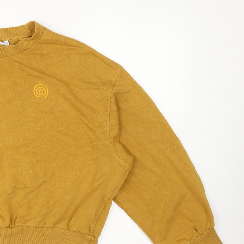 Weekday Women’s Mustard Yellow M Oversized Logo Crew Sweatshirt