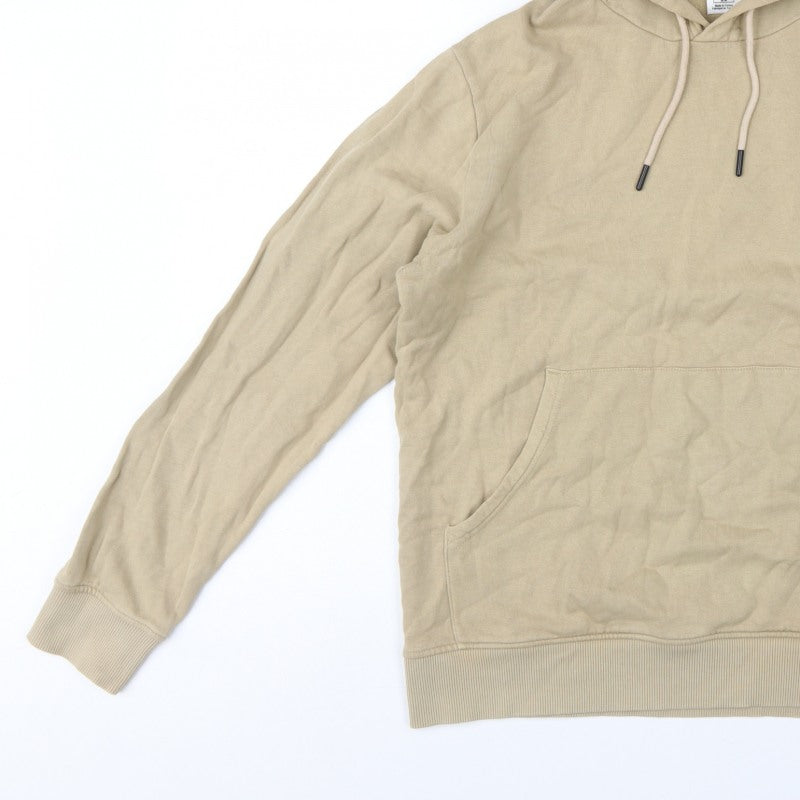 The North Face Men's Beige M Pullover Hoodie Logo Graphic Print