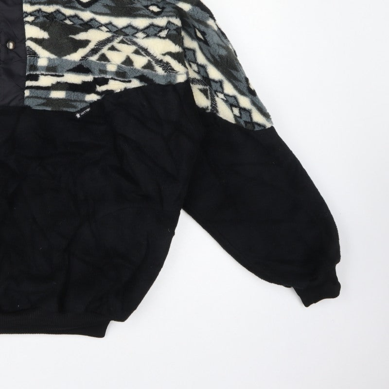 Guy Cotten Men's M Black Aztec Fleece Snap Pullover Sweatshirt
