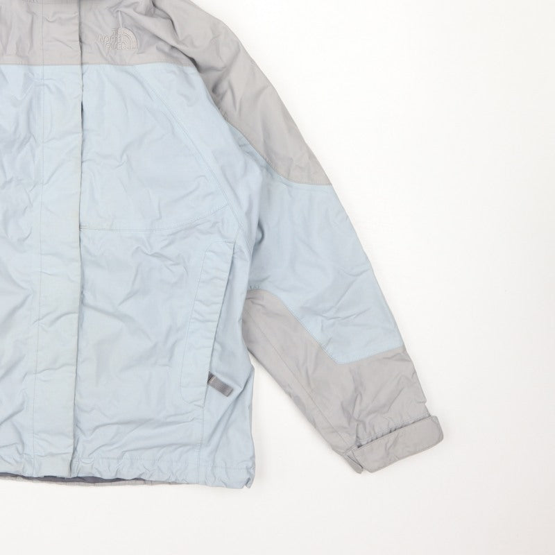 The North Face Girls Blue Grey L Hooded Ski Jacket Nylon