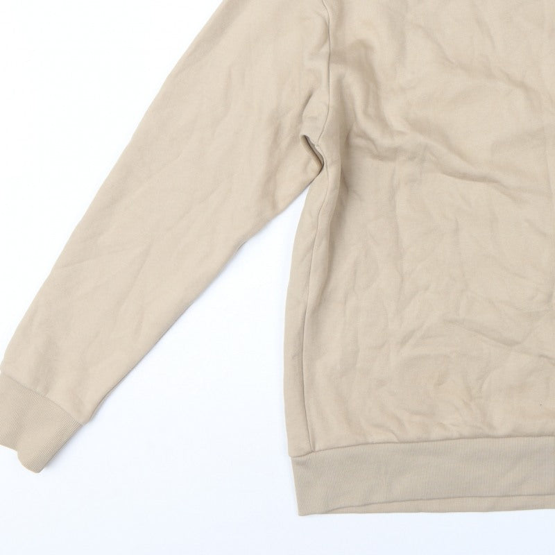 Jack & Jones Men’s Beige L Tiger Graphic Print Crew Neck Sweatshirt