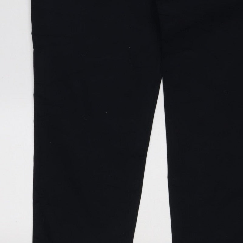 Zara Men Black XL Slim Fit Stretch Trousers Elastic Waist