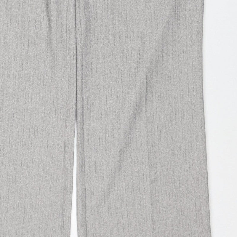Next Women’s Grey UK 16 Herringbone Wide-Leg Tailored Trousers