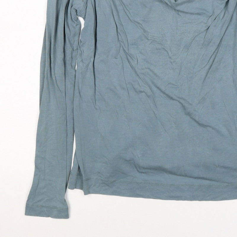 Autograph Women Blue UK 14 Lyocell Cowl Neck Long Sleeve Blouse