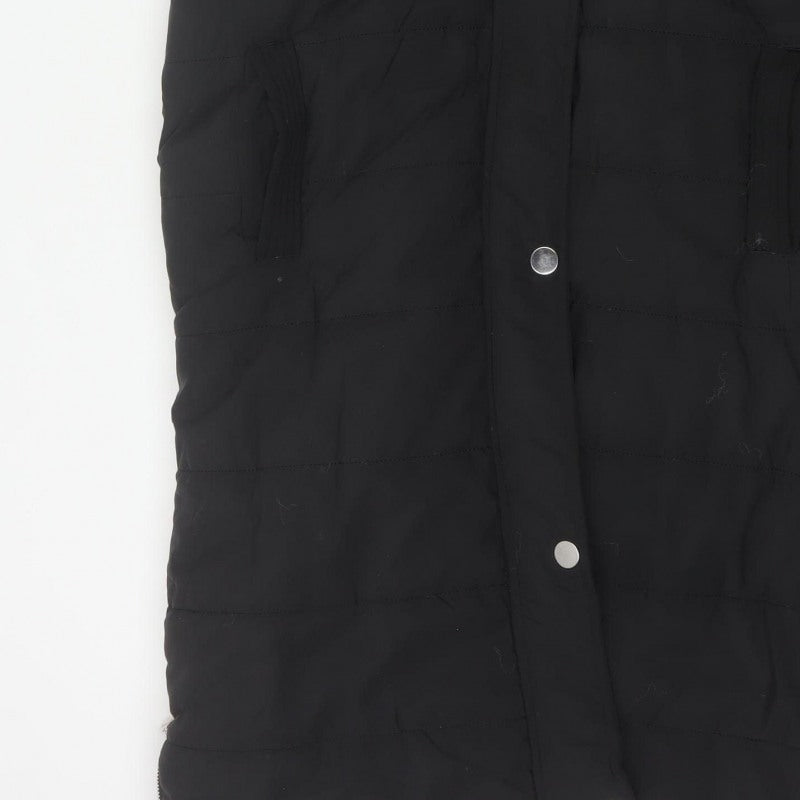 Rising Women’s Black XL Hooded Long Quilted Puffer Waistcoat