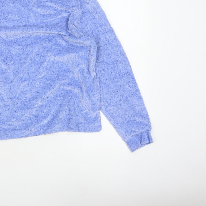 ASOS Women Blue M Basic Jersey Mock Neck Long Sleeve Top