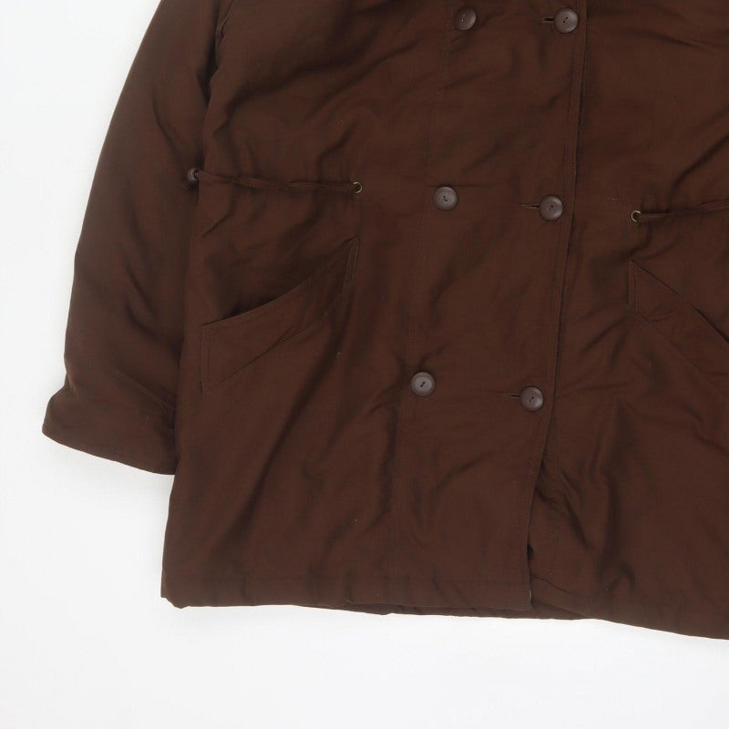 The Dales Collection Women Brown UK 12 Hooded Padded Parka Coat