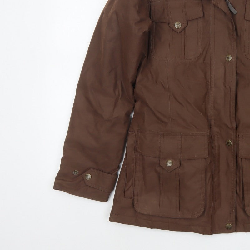 BareBack Women’s Brown Size 10 Military Jacket Padded Cotton Lined