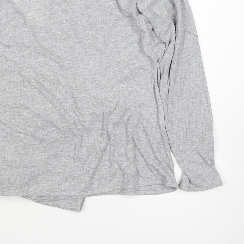 Per Una Women’s Grey Open Front Waterfall Cardigan Size 16