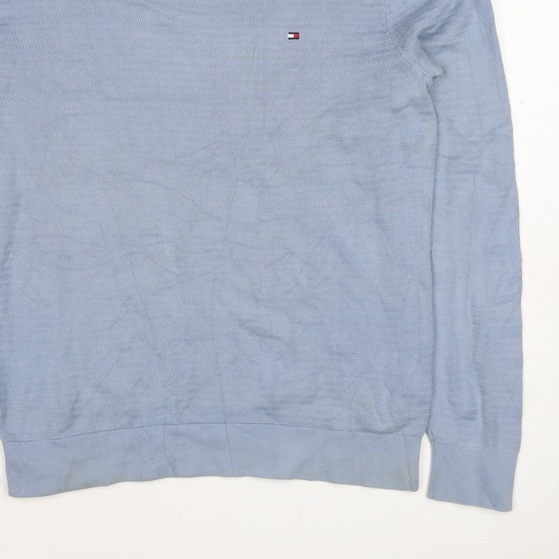 Tommy Hilfiger Men’s Blue M Crew Neck Logo Cotton Sweatshirt
