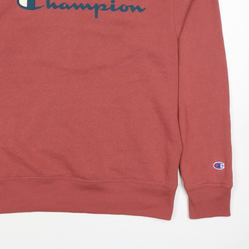 Champion Men’s Pink S Logo Graphic Crew Neck Pullover Sweatshirt