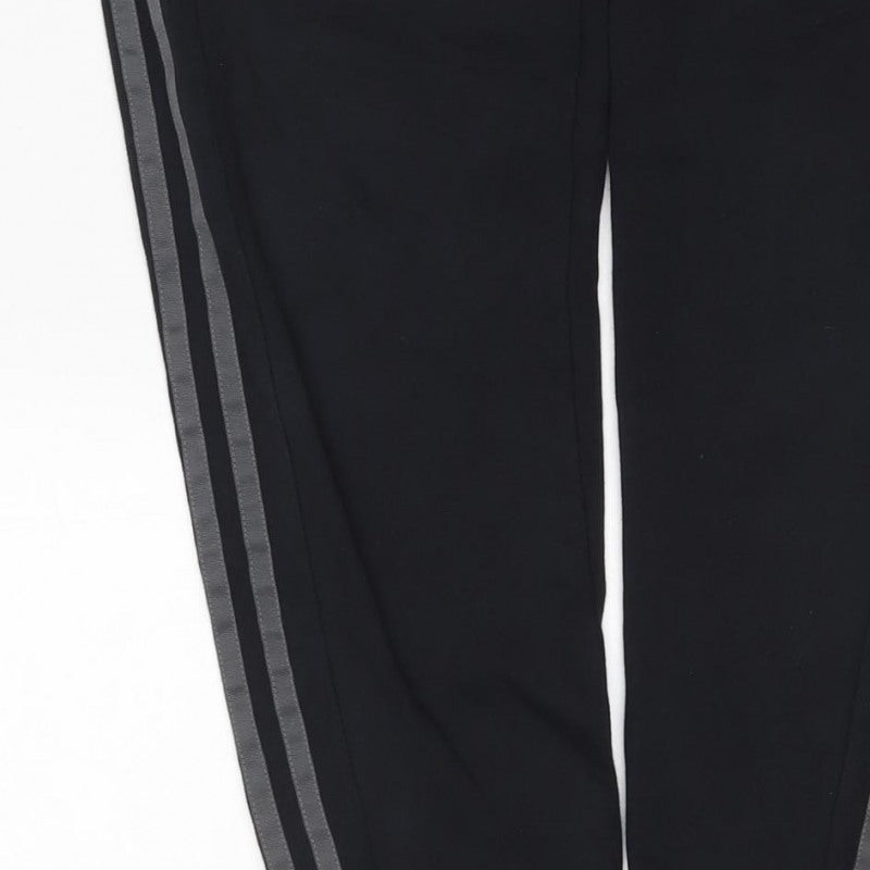 Adidas Boys Black 13-14 Years Track Pants Trefoil 3 Stripe