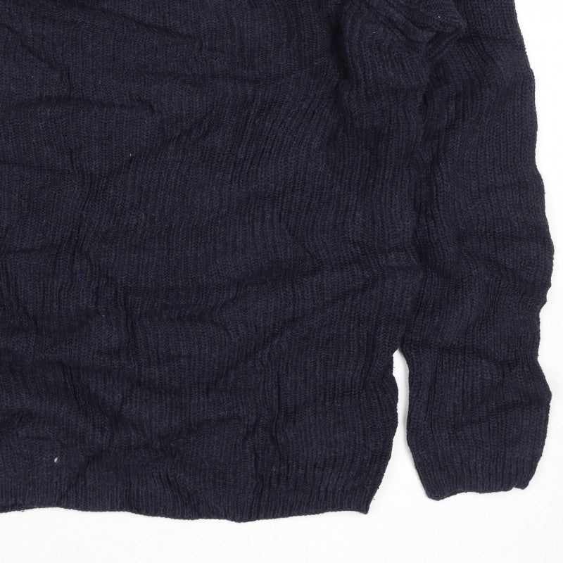 Only & Sons Unisex Navy L Cable Knit Crew Neck Cotton Jumper