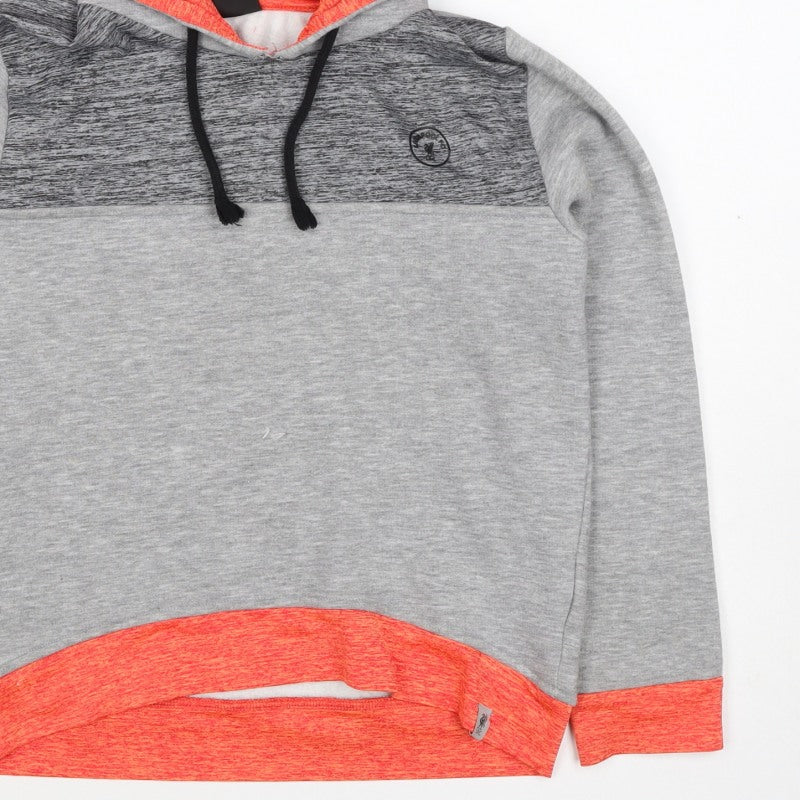 Liverpool FC Boys Grey Orange Pullover Hoodie 11-12 Years Football