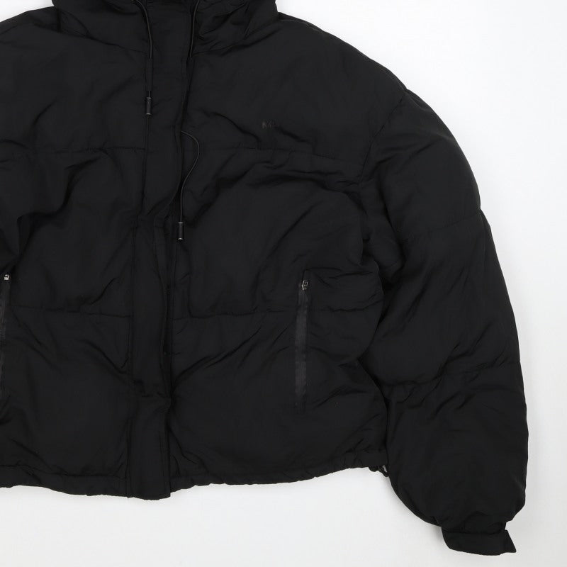 M.P. Women’s Black M Hooded Puffer Jacket Padded Full Zip