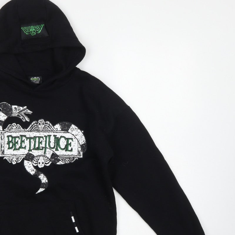 Primark Boys Black Beetlejuice Graphic Print Pullover Hoodie 13-14 Years
