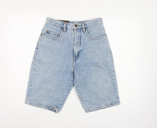 Pepe Women’s Blue Denim Bermuda Shorts UK 12 30in High Rise