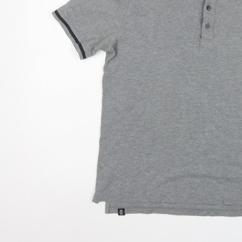 Puma Men’s Grey M Short Sleeve Cotton Blend Logo Polo Shirt