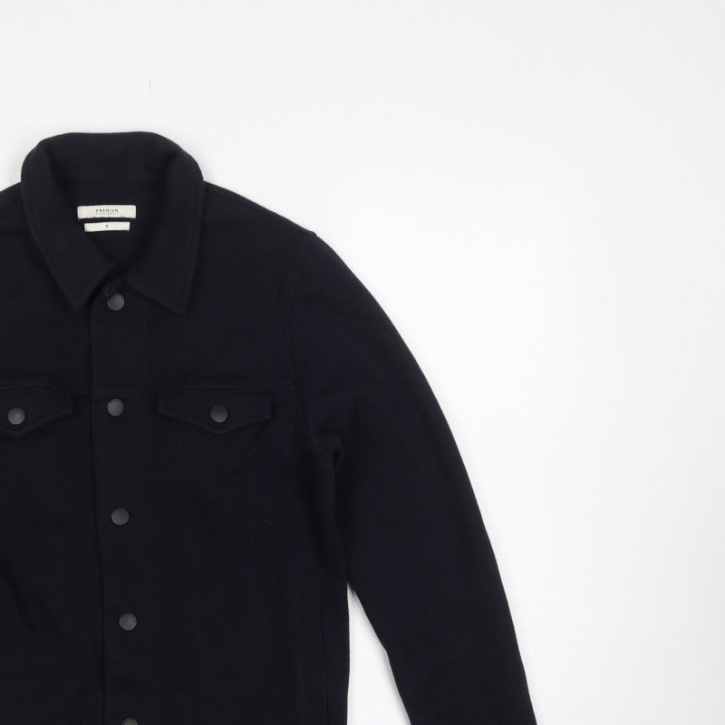 Jack & Jones Premium Men's Black S Trucker Sweat Jacket Button Pockets