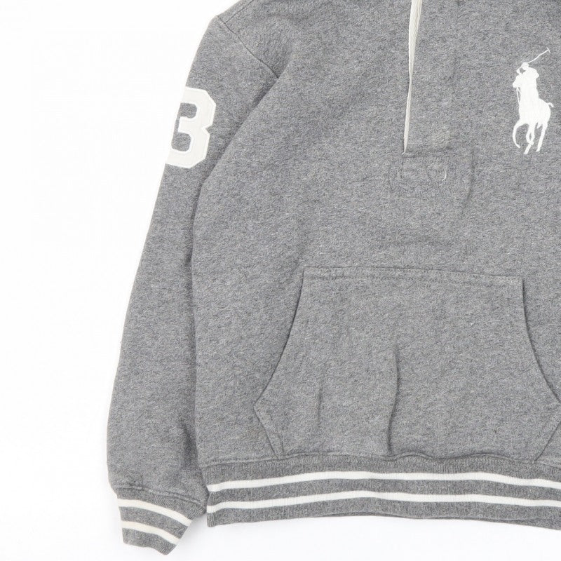 Polo Ralph Lauren Boys Grey Size 7 Pullover Hoodie 1/4 Zip Logo